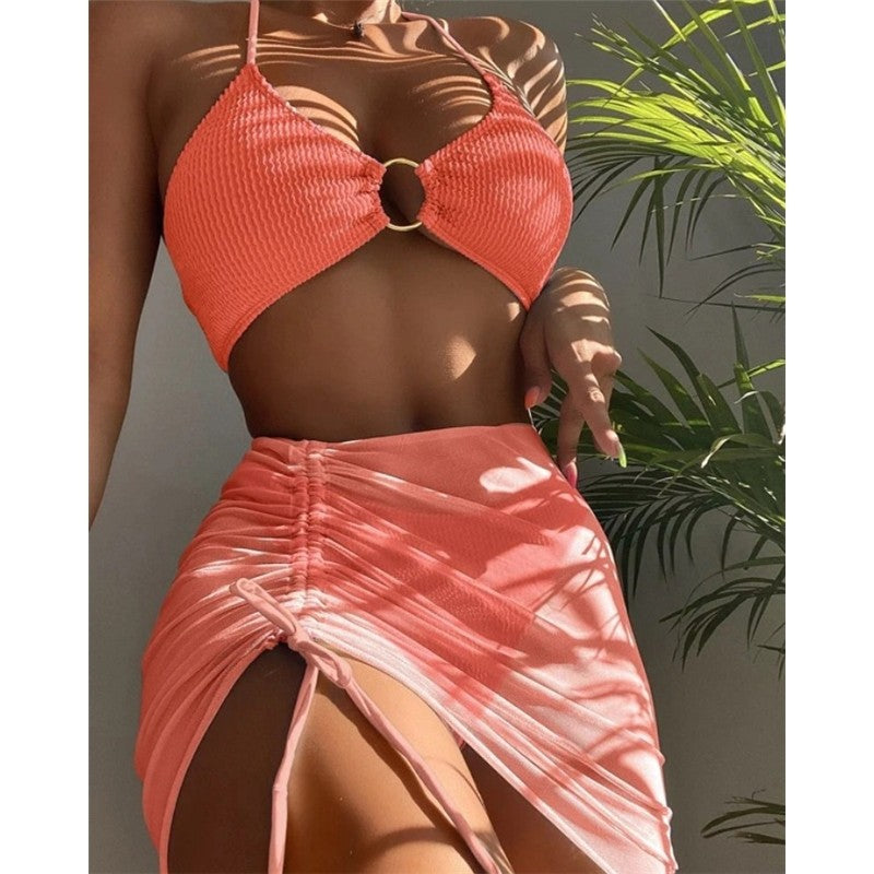 New Bikini Set Women's Solid Color Swimwear