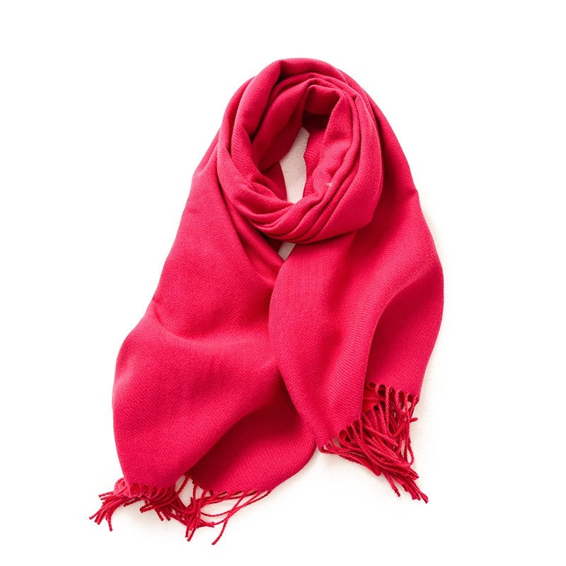 Solid Color Imitation Cashmere Winter Warm Shawl Scarf