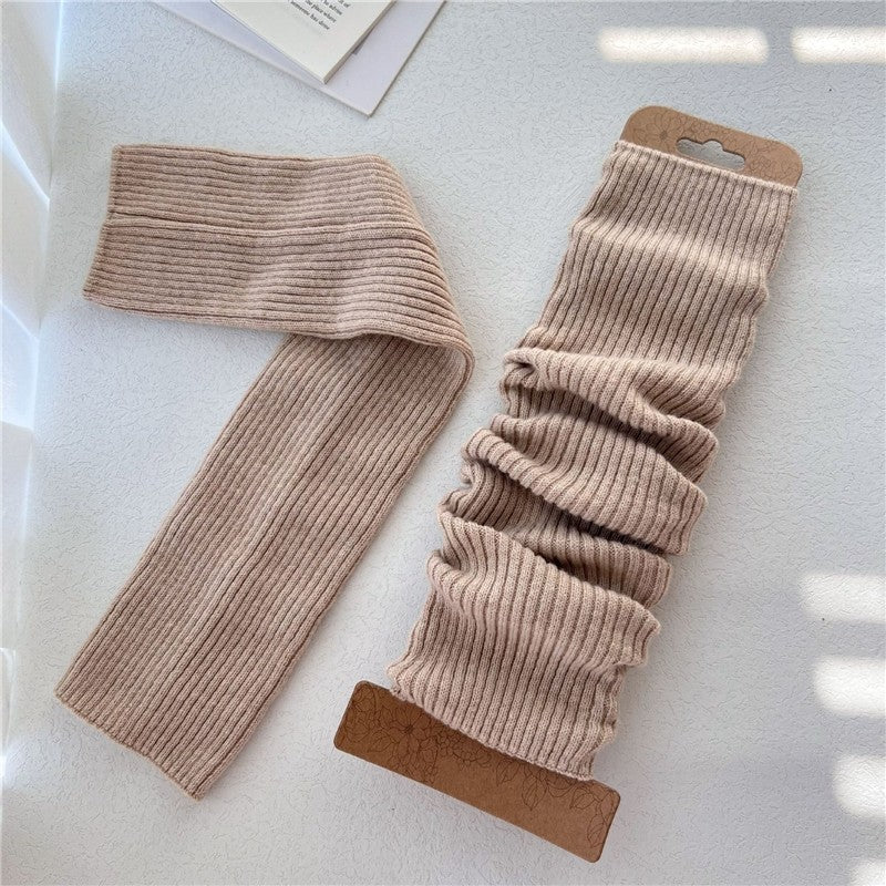 Long Knitted Leg Sleeves In Solid Color