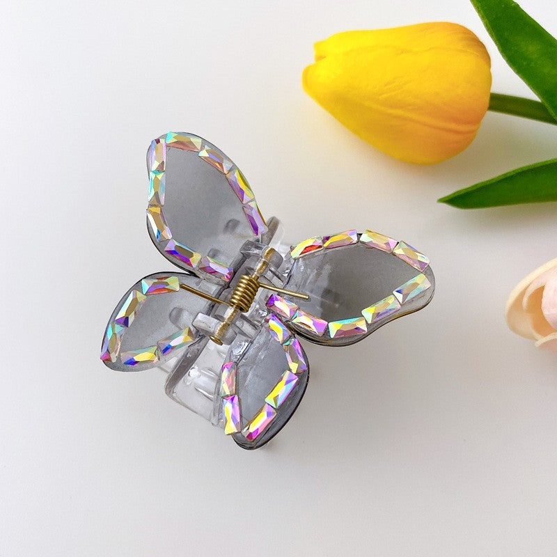 Pearl Rhinestone Butterfly Hair Claw Clip
