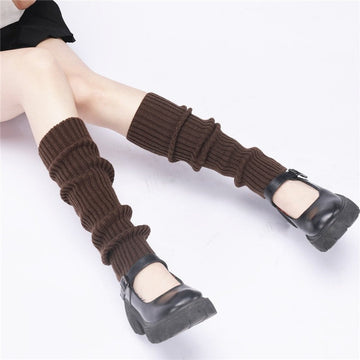 Solid Color Knitted Ankle Leg Warmers