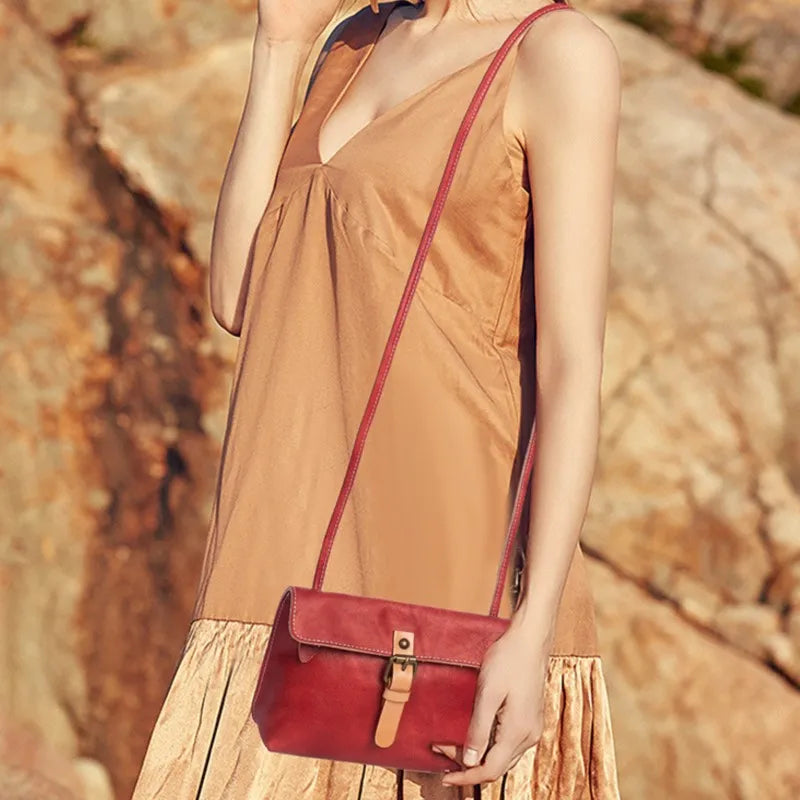 Vintage Genuine Leather Crossbody Bag for Women
