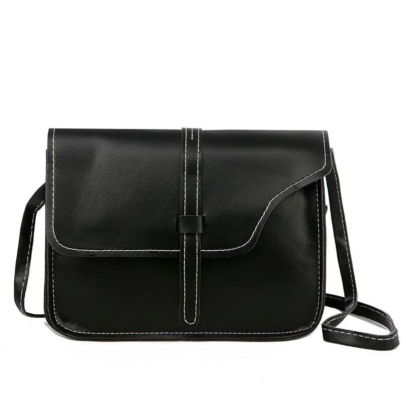 Vintage Leather Crossbody Shoulder Bag - Retro Minimalist Messenger Bags