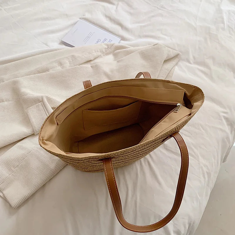 Luxury Designer Straw Tote Bag for Women
