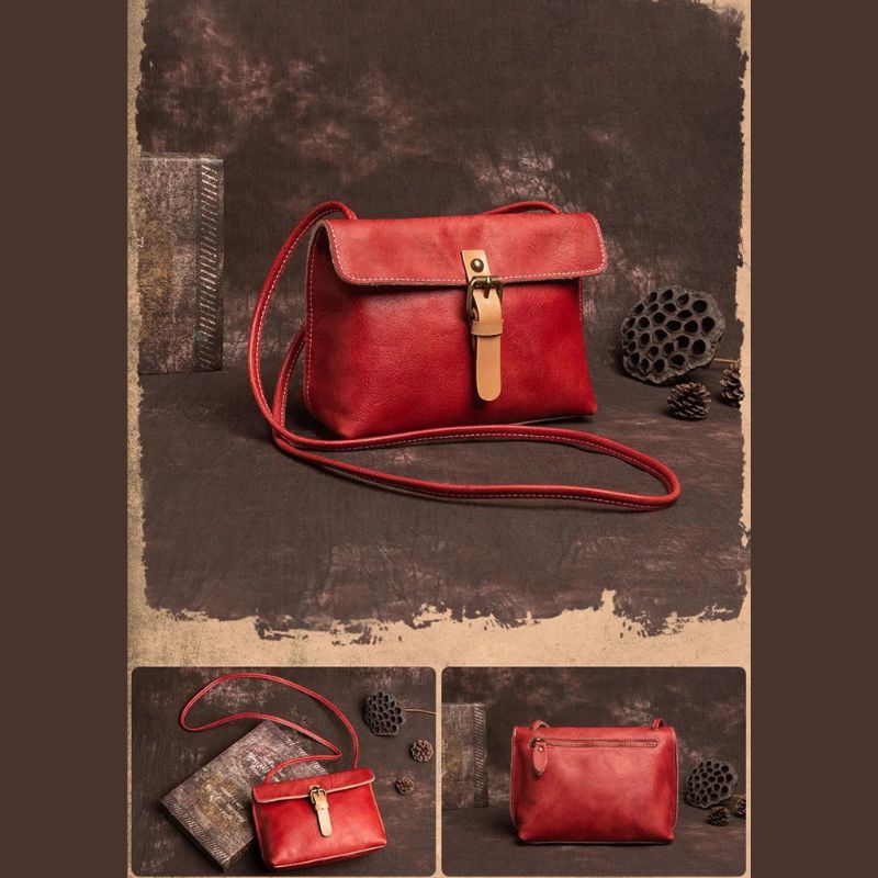 Vintage Genuine Leather Crossbody Bag for Women