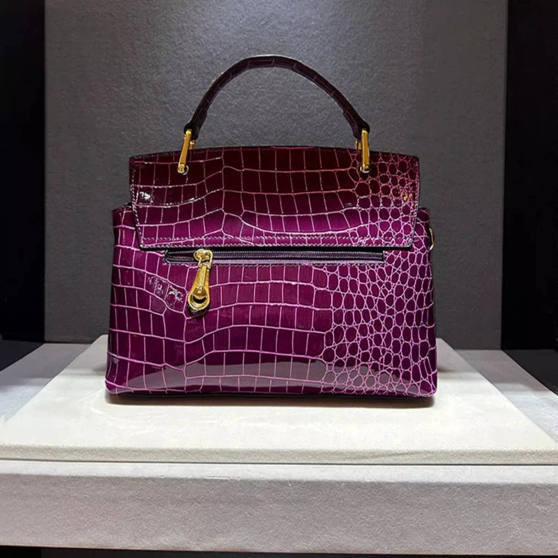Luxury Crocodile Print Synthetic Leather Crossbody Bag for Women