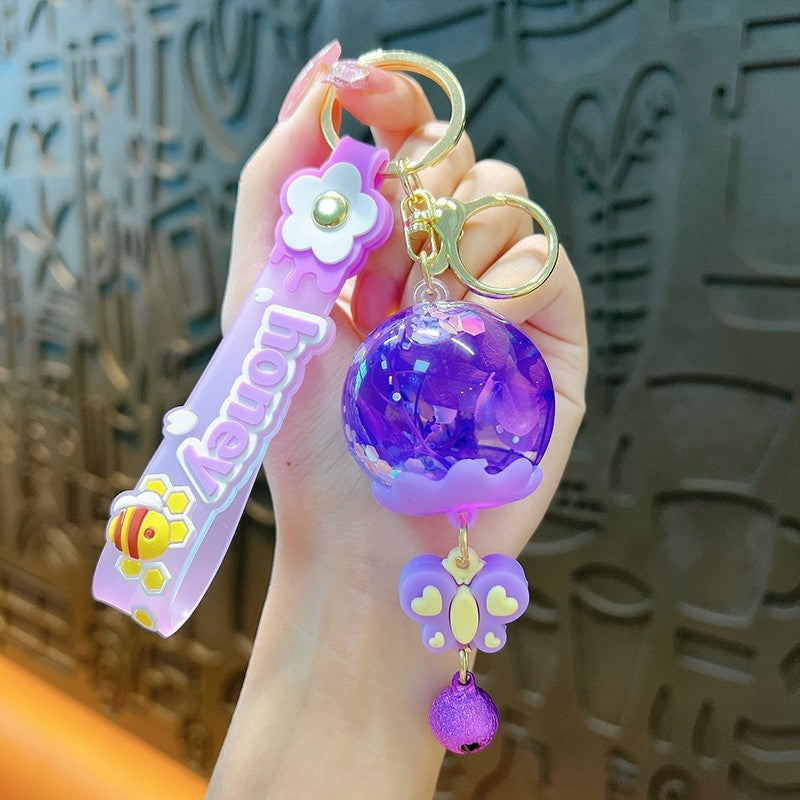 Creative Dried Flower Wind Chime Keychain Pendant