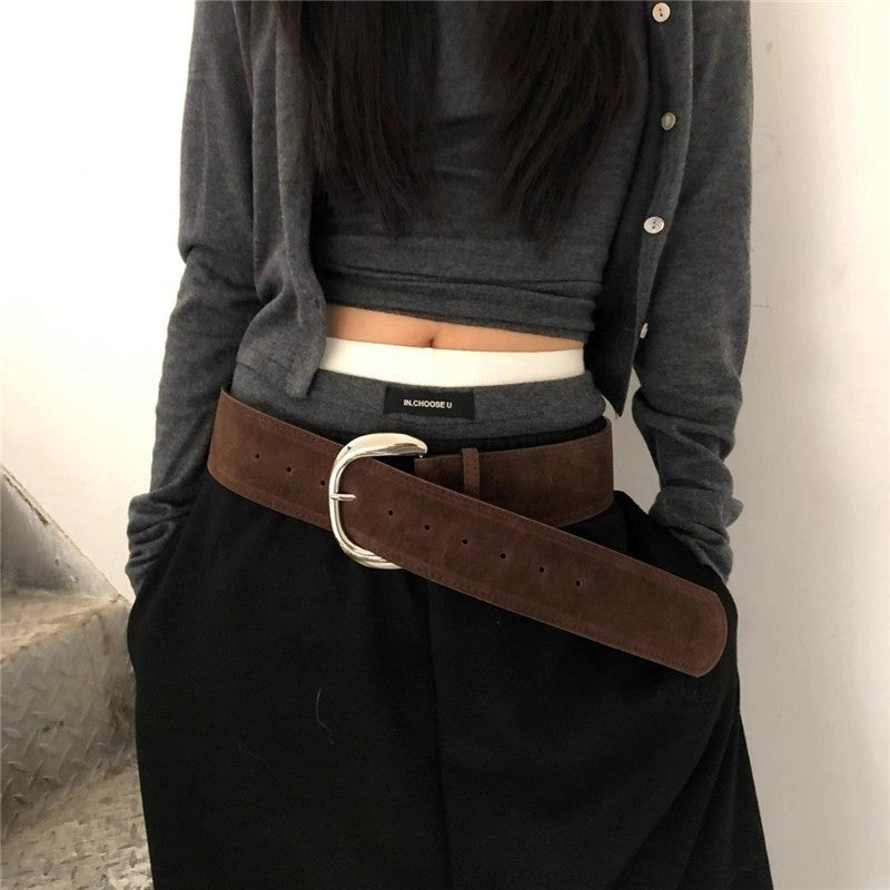 Fashion Matte Wide Edge Belt