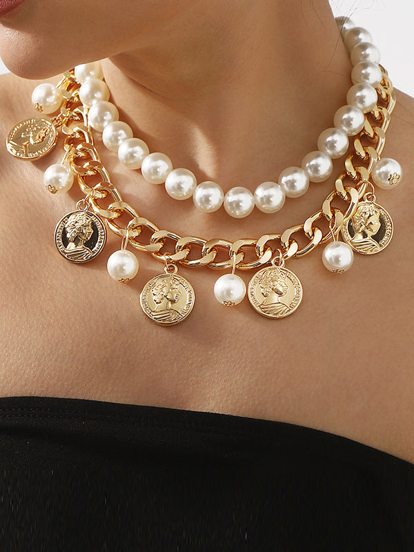 Geometric Layered Tasseled Necklaces Accessories