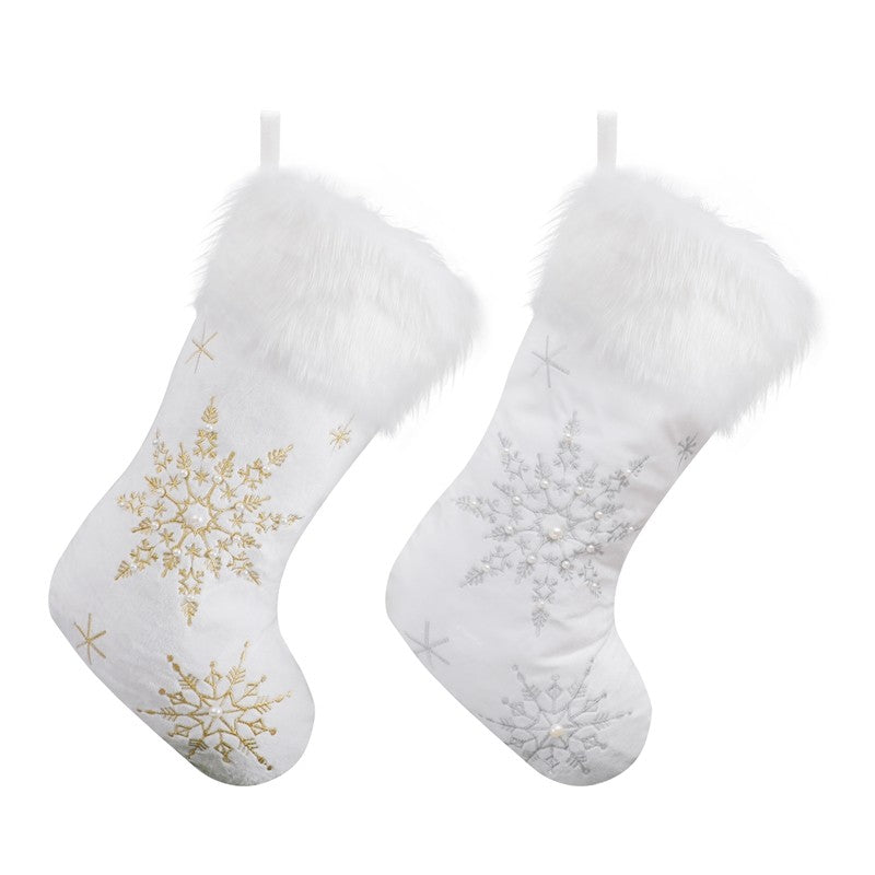 Creative Plush Snowflake Sock Gift Bag Christmas Decoration