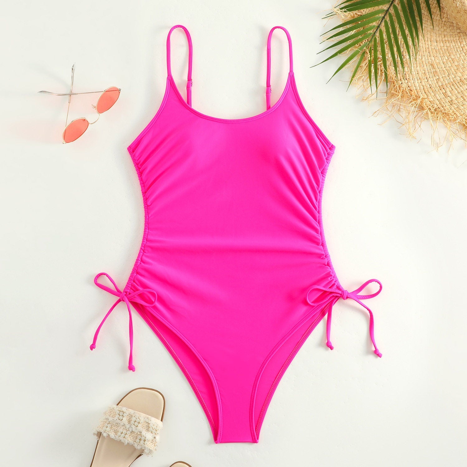 New Women's Leopard Print Ruffle One-Piece Swimsuit