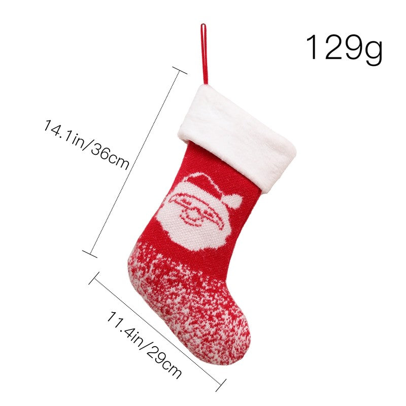 Large Knitted Snowman Old Man Sock Gift Bag Christmas Decoration