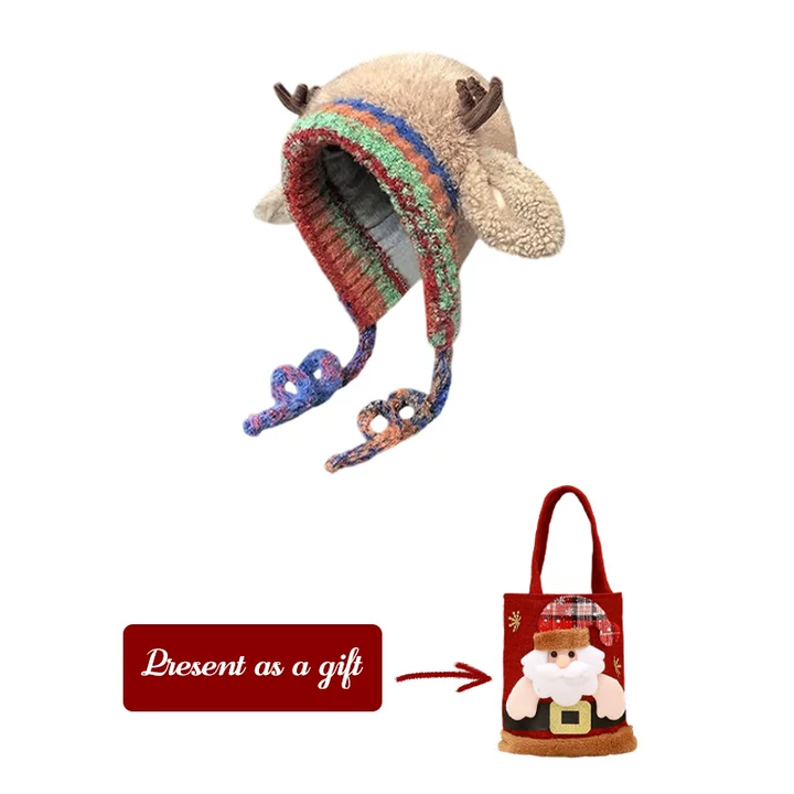 The FestiveKnit Antler Hat - 3-in-1 Warmth, Fun, and Festive Style + 50% OFF!