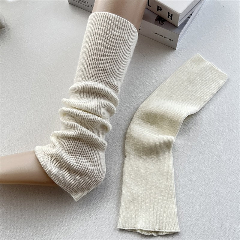 Knitted Leg Warmers In Solid Color