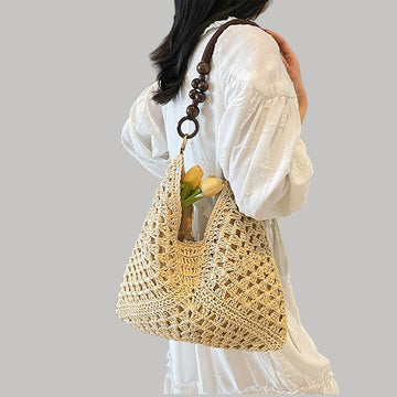 Summer Straw Beach Tote Shoulder Bag