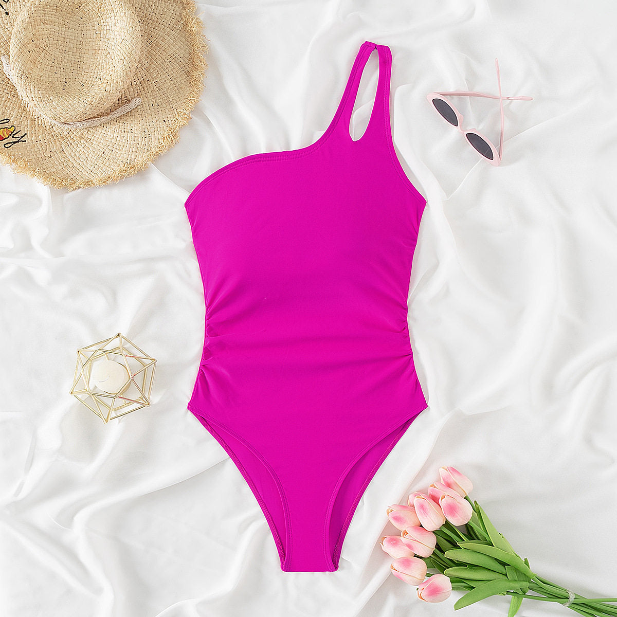 Women's One-Piece Swimsuit Leopard Print Off-Shoulder Lace
