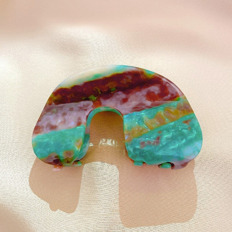 Colorful Geometric Acetate Hair Claw Clip