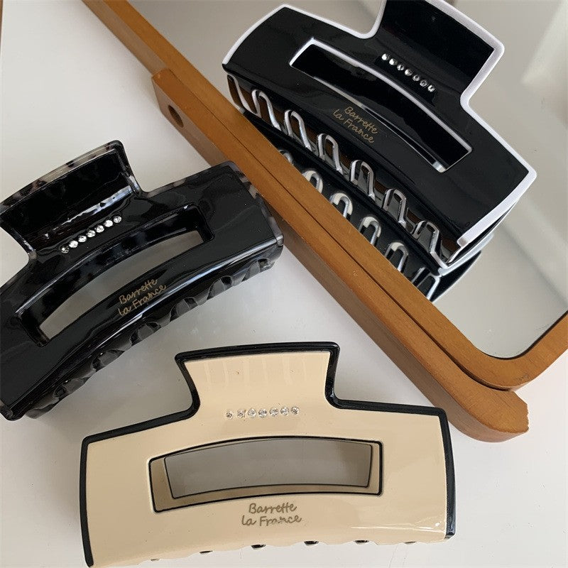 Vintage Rhinestone Rectangular Hair Claw Clip