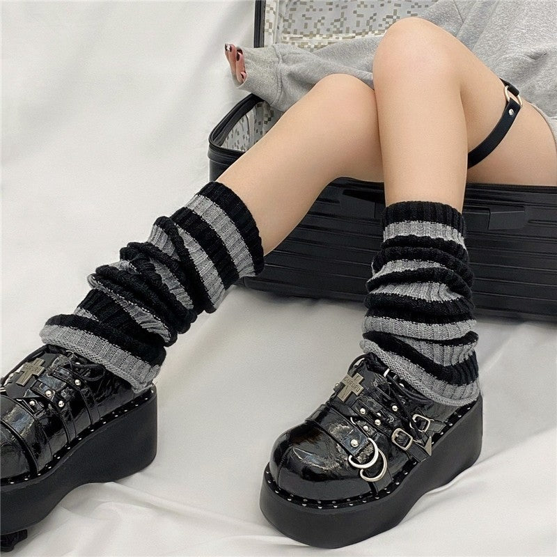 Striped Versatile Knitted Warm Leg Warmers