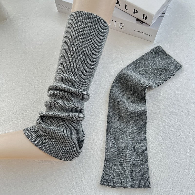 Knitted Leg Warmers In Solid Color