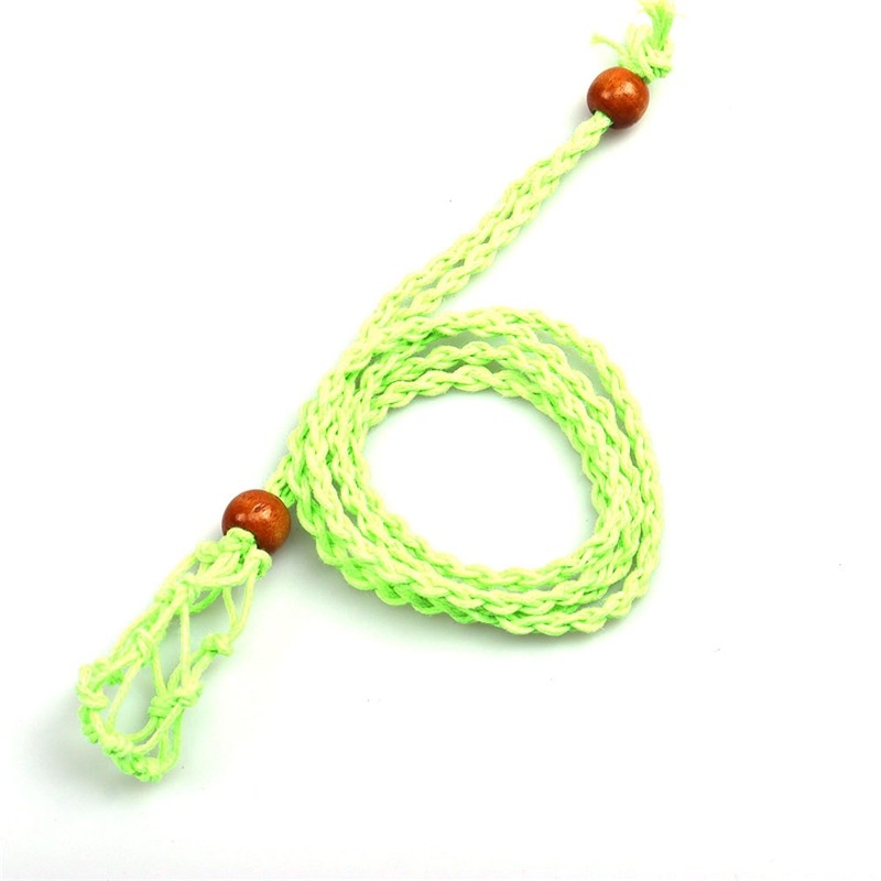 Adjustable Braided Wax Cord Pendant Necklace