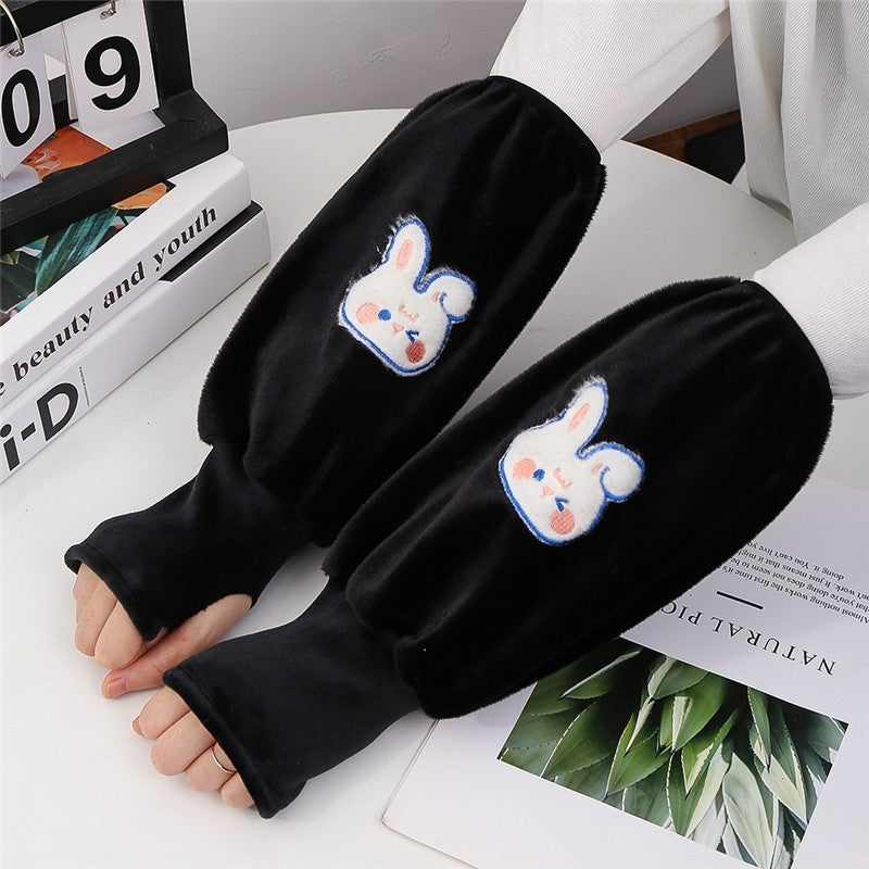 Cartoon Embroidered Warm Arm Sleeves