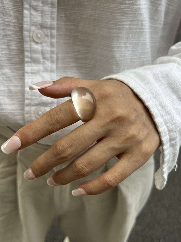 Geometric Transparent Rings Accessories