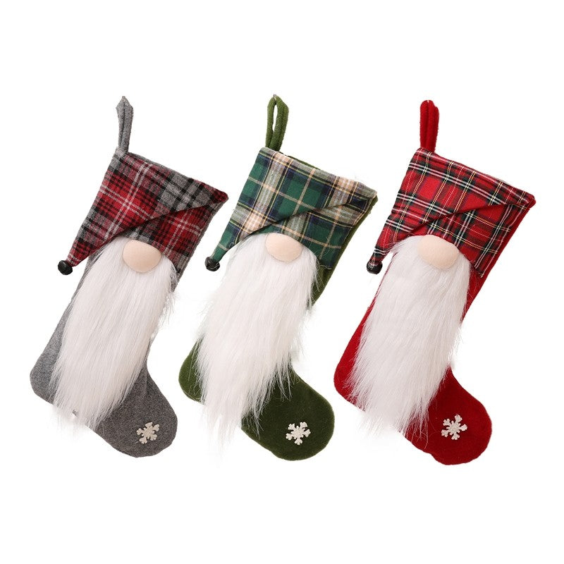 Long Beard Faceless Doll Christmas Decoration Sock