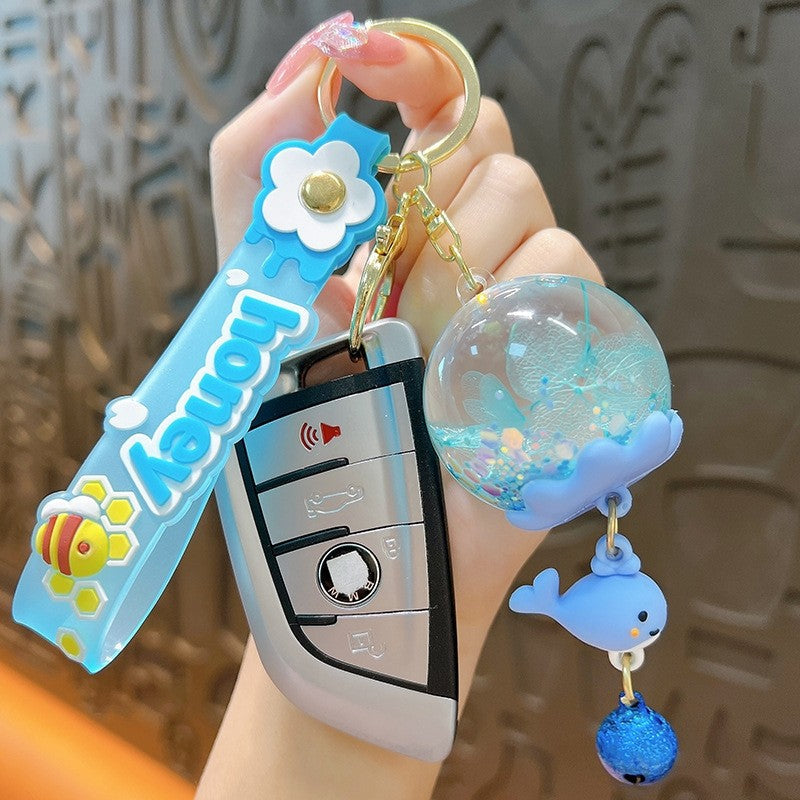 Creative Dried Flower Wind Chime Keychain Pendant