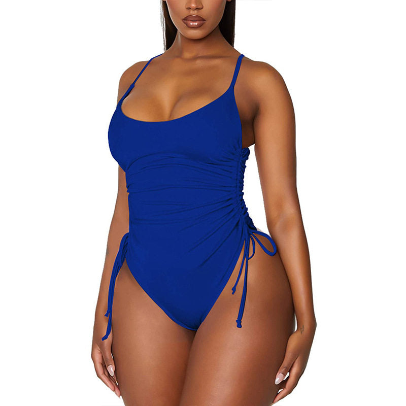 New Women's Leopard Print Ruffle One-Piece Swimsuit