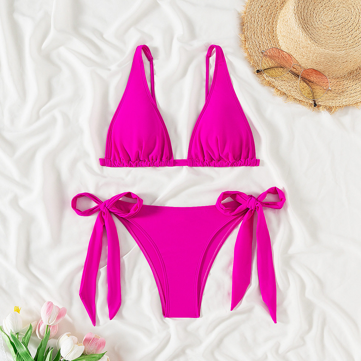 Adjustable Bikini Women's Swimsuit New Solid Color