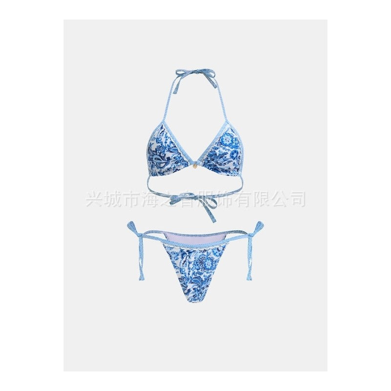 Bikini Set With Print And Tie Design