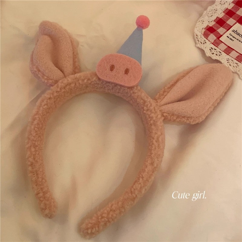 Funny Cute Cartoon Patchwork Face Wash Headband Hair Band