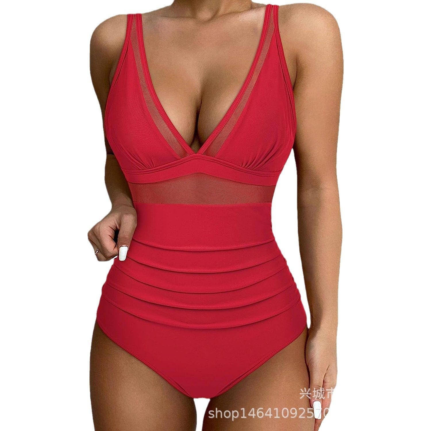 Women's High Waist One Piece Swimsuit Sexy Hollow Out