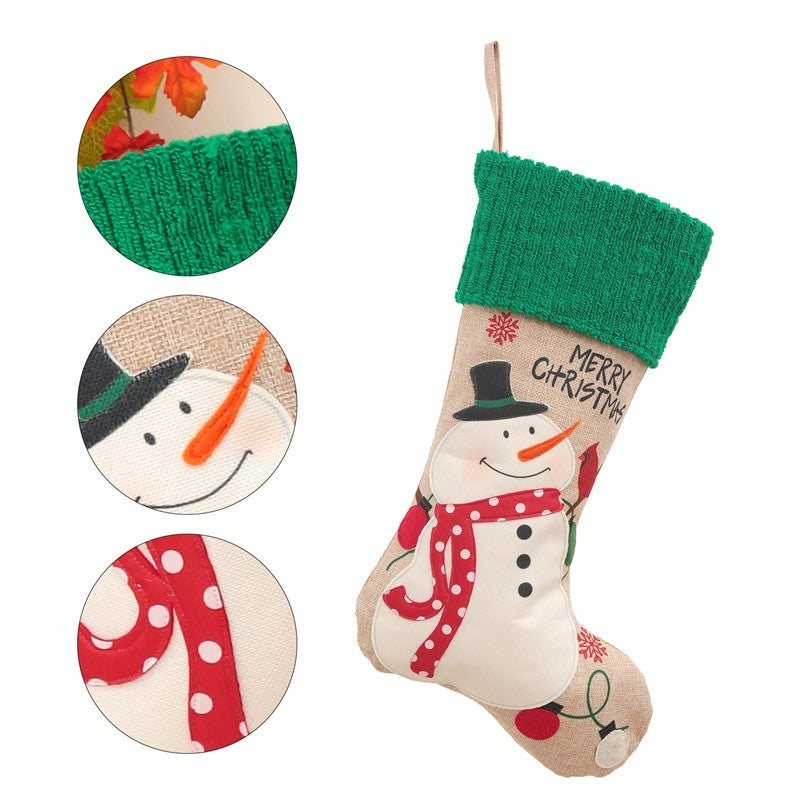 Snowman Santa Sock Gift Bag Christmas Decoration