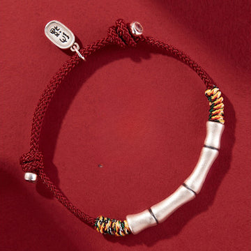 S999 Silver Bamboo Design Woven Bracelets Bridesmaid Gifts