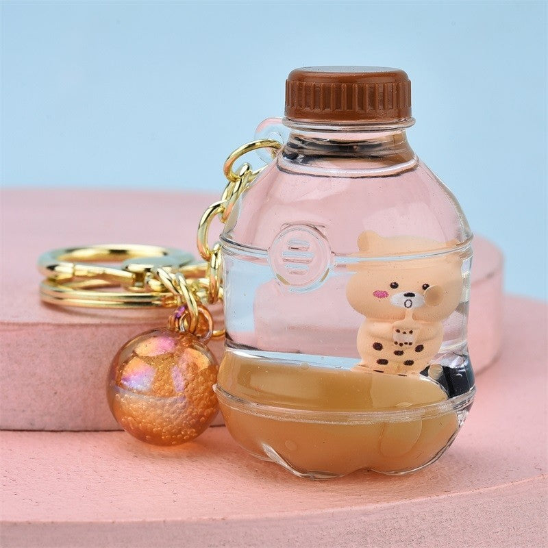 Cartoon Milk Tea Cup Keychain Pendant