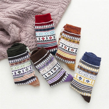 Breathable Soft Thick Mid-Calf Length Sock(A Set Of Five Pairs)