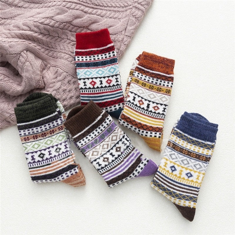 Breathable Soft Thick Mid-Calf Length Sock(A Set Of Five Pairs)