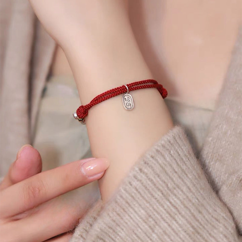 S999 Silver Bamboo Design Woven Bracelets Bridesmaid Gifts