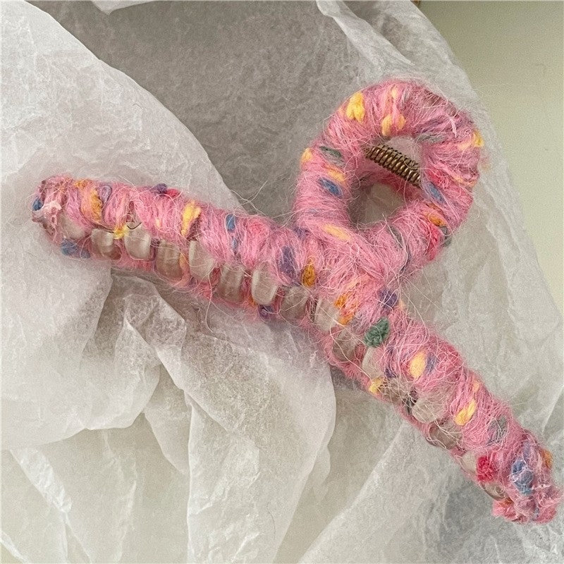 Colorful Yarn Winding Hair Claw Clip