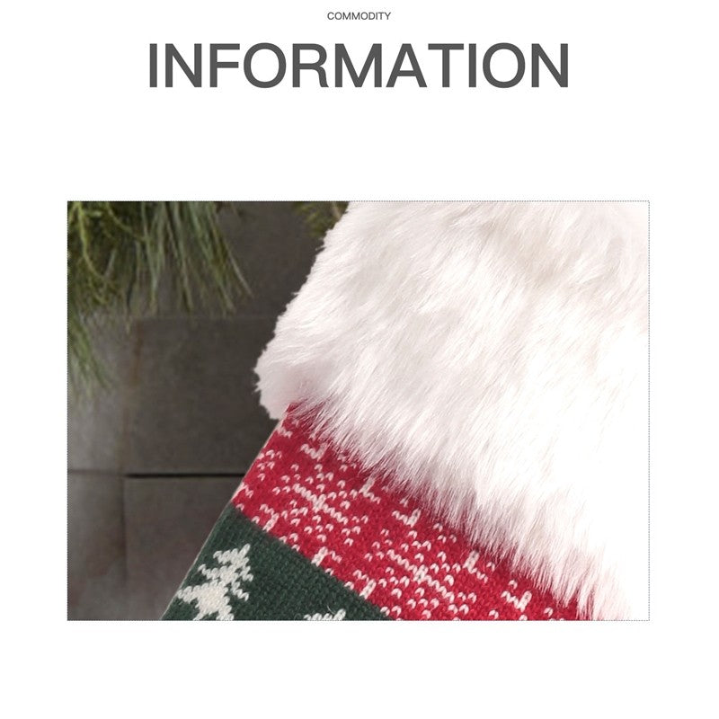 Colorful Knitted Sock Candy Gift Bag Christmas Decoration