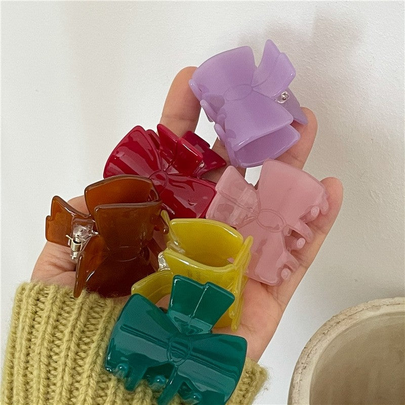 Solid Bow Shaped Hair Claw Clip