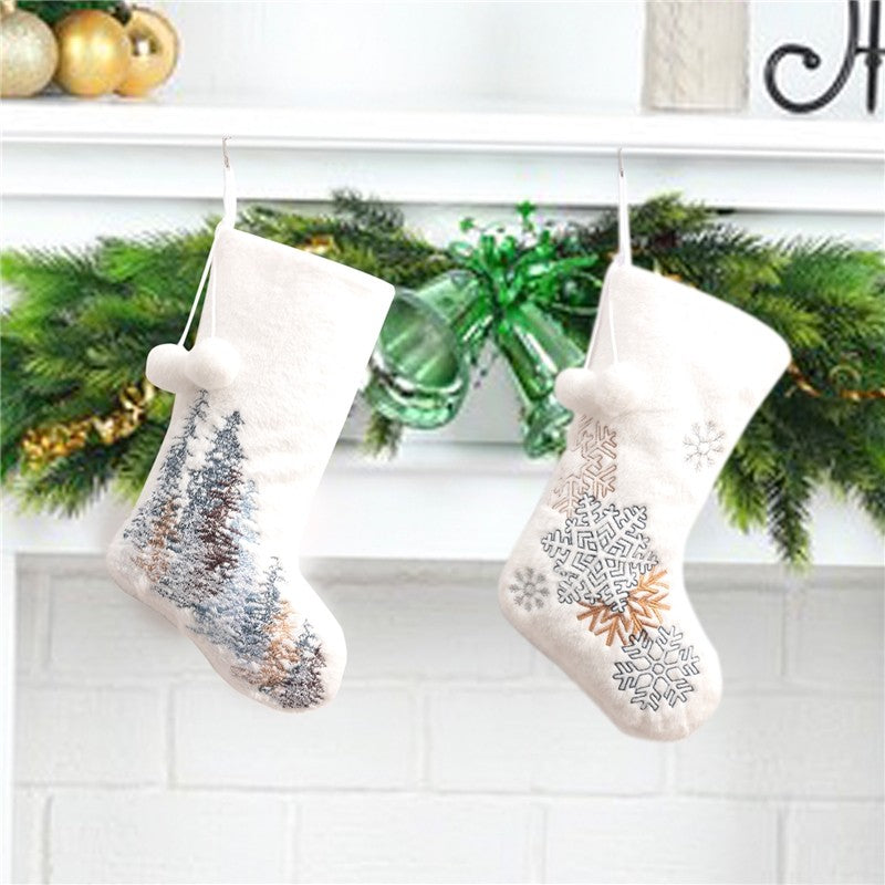 Snowflake Forest Sock Gift Bag Christmas Decoration