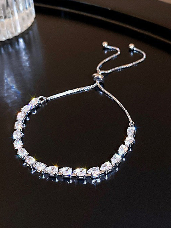 Adjustable Geometric Rhine Stones Shiny Bracelet Accessories