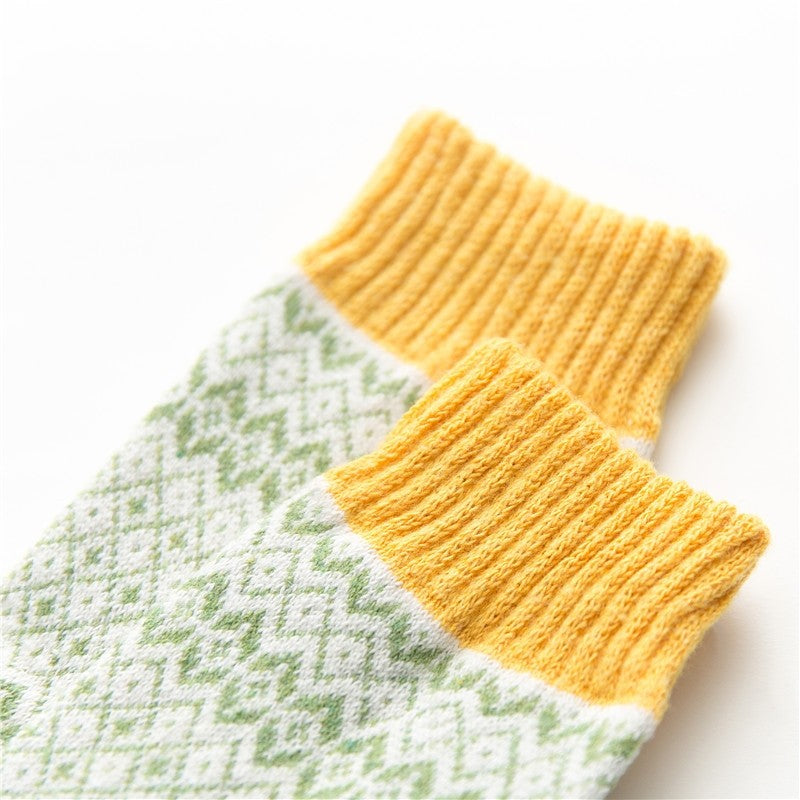 Print Breathable Striped Absorb Sweat Sock(A Set Of Five Pairs)