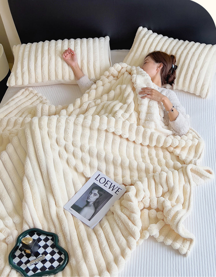 Plush Faux Rabbit Fur Blanket