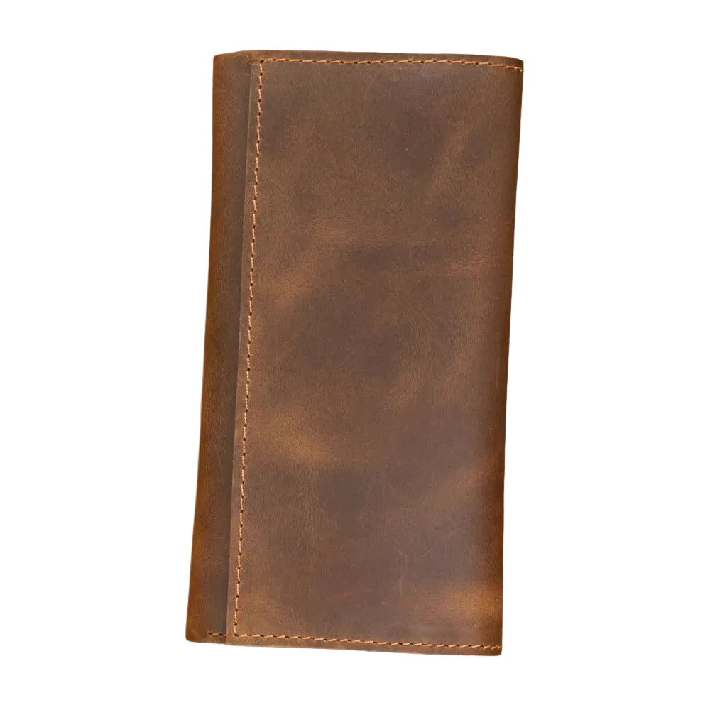 Men's Vintage Pull-Up Leather Long Wallet - Large Capacity Cowhide Clutch