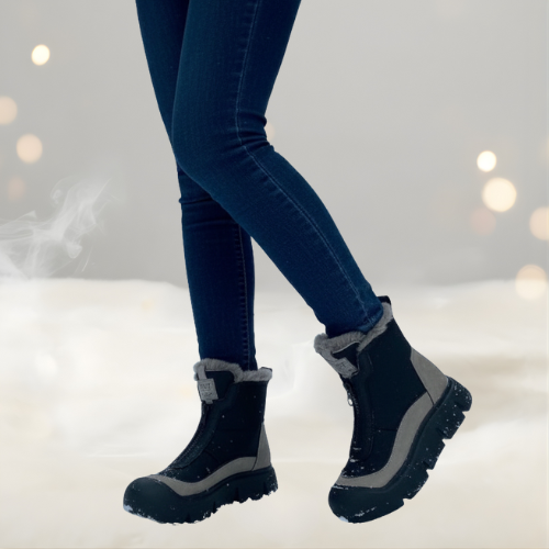 The AuraShield Zip-Up Boots - Stay Warm, Walk in Style, and Front Zipper Convenience + 50% OFF