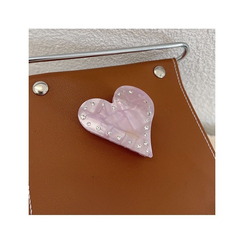Rhinestone Heart Shaped Hair Claw Clip